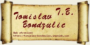 Tomislav Bondžulić vizit kartica